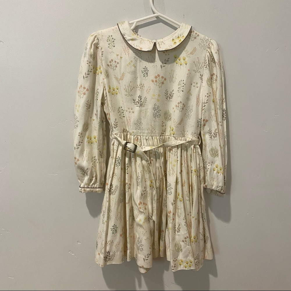 Marie Chantal floral dress collar belted girls 7 Easter spring dress stunning !